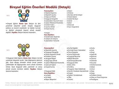 Bireysel Eğitim Önerileri Modülü (Detaylı)